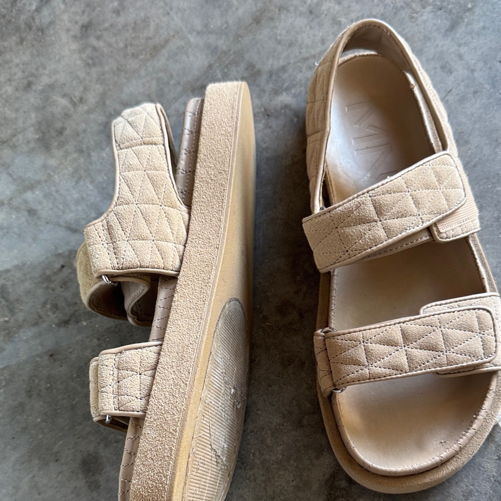 Mango Tan Quilted Strap Sandals - Picture 2 of 4